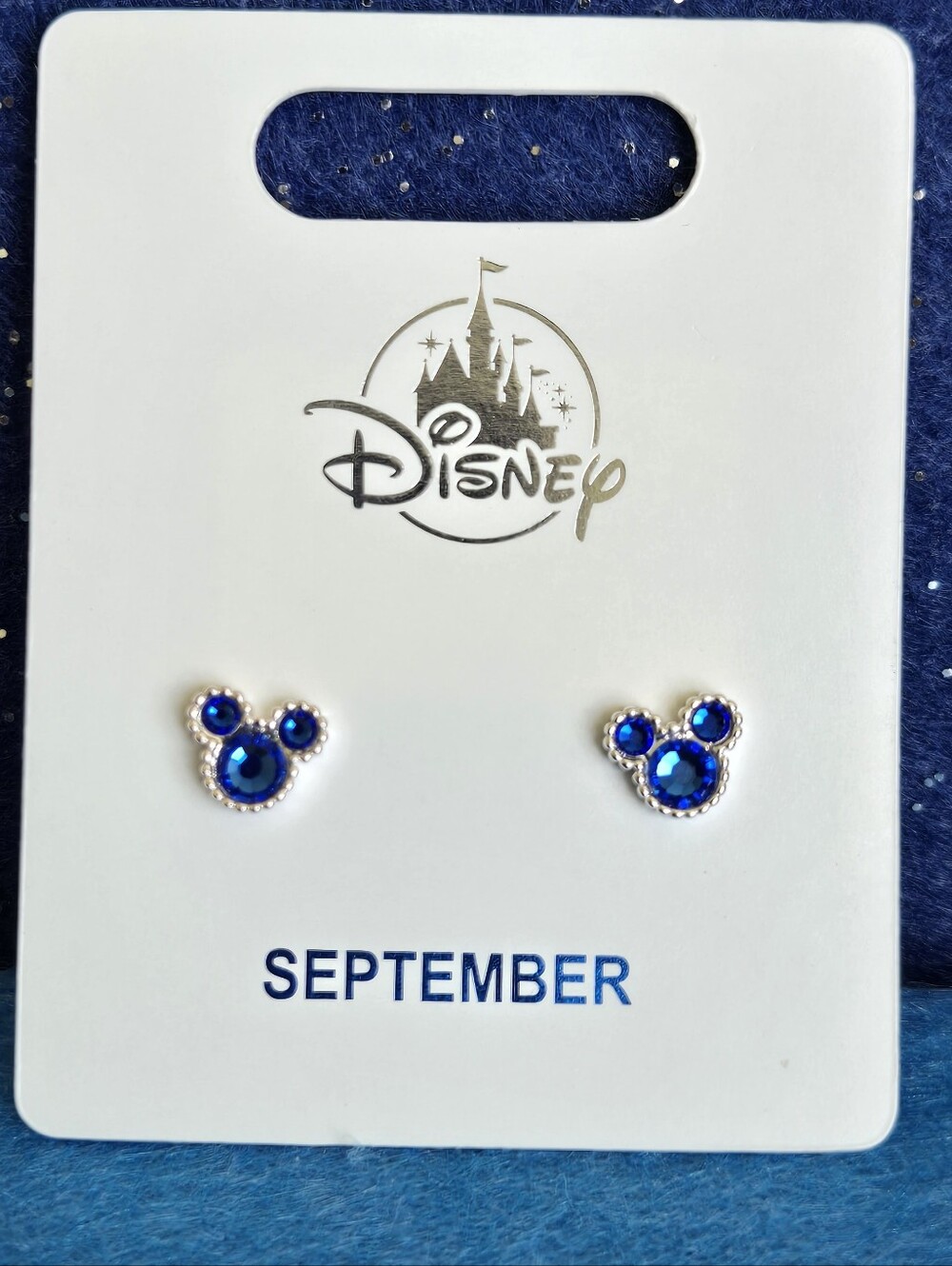Disney Kids Royal Blue Mickey Crystal Stud Earrings